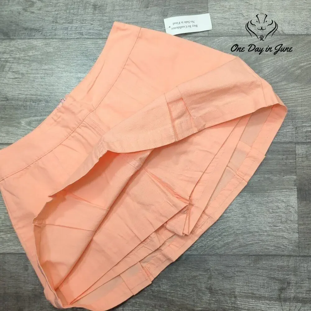 B. Moss Clothing Company Cotton Skort Peach Coral A-Line NWT Size 6